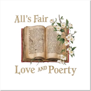 all s fair in love and poetry,  jasmine and book Posters and Art